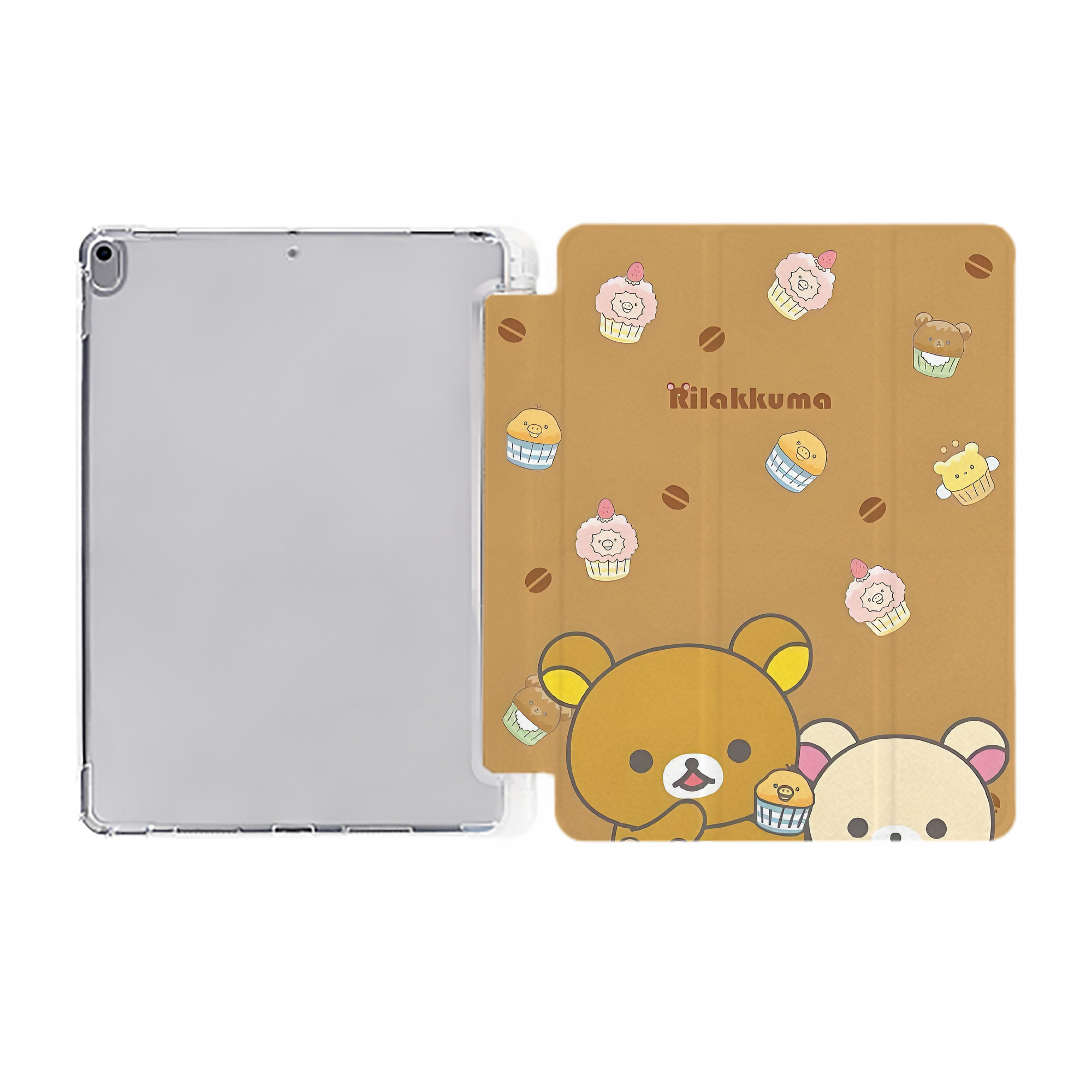 （画像用） リラックマ リラックマ キイロイトリ Rilakkuma Korilakkuma Kiiroitori IPad ケース ペン収納付き 三つ折りスタンド PUレザー×シリコン 対応機種9.5/10.5/10.9インチ